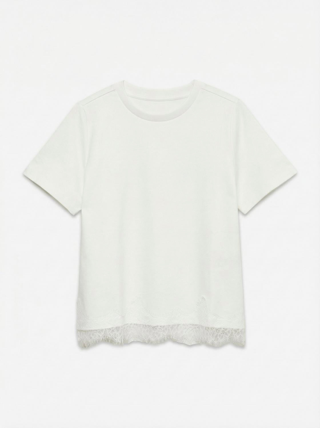 VMSARAMETTE Lace T-Shirt - Snow White